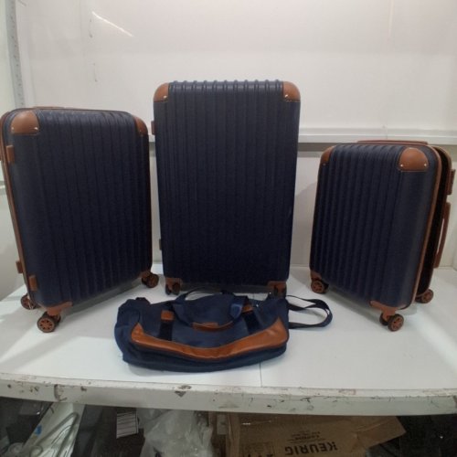 4PC COSBARN LUGGAGE SET WITH TSA LOCK SPINNER WHEELS - 20" / 24" / 28" - NAVY image 3