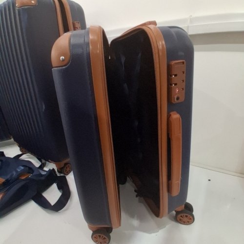 4PC COSBARN LUGGAGE SET WITH TSA LOCK SPINNER WHEELS - 20" / 24" / 28" - NAVY image 4