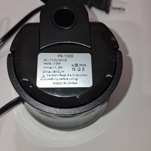 SUBMERSIBLE WATER PUMP - 150W, 110 V, 800 L/H, 1.2M MAX HEAD - BLACK (MODEL: PX-1500) image 3