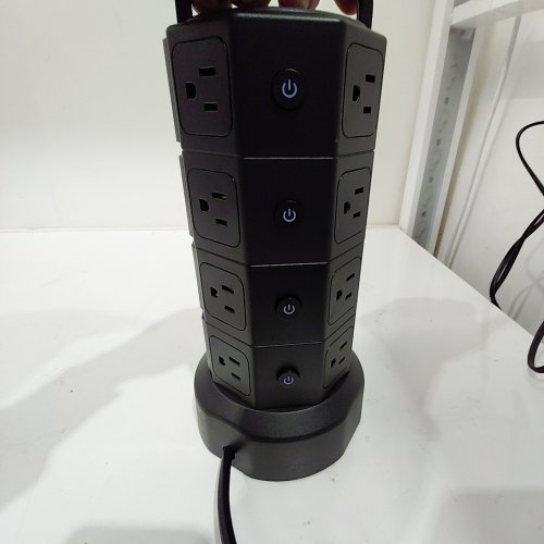 JACKYLED TOWER POWER STRIP SURGE PROTECTOR - 16 OUTLETS - BLACK (MODEL: QK1260-U4) image 2