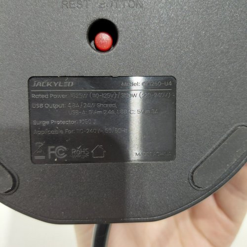 JACKYLED TOWER POWER STRIP SURGE PROTECTOR - 16 OUTLETS - BLACK (MODEL: QK1260-U4) image 3
