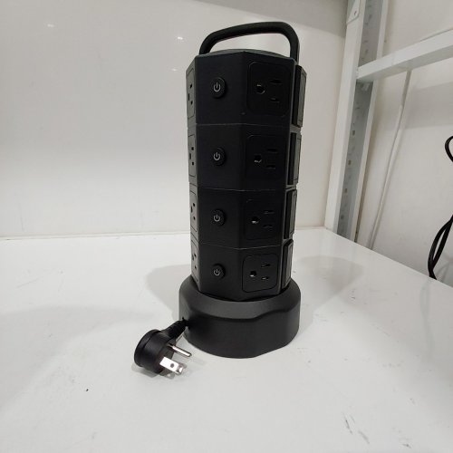 JACKYLED TOWER POWER STRIP SURGE PROTECTOR - 16 OUTLETS - BLACK (MODEL: QK1260-U4) image 4