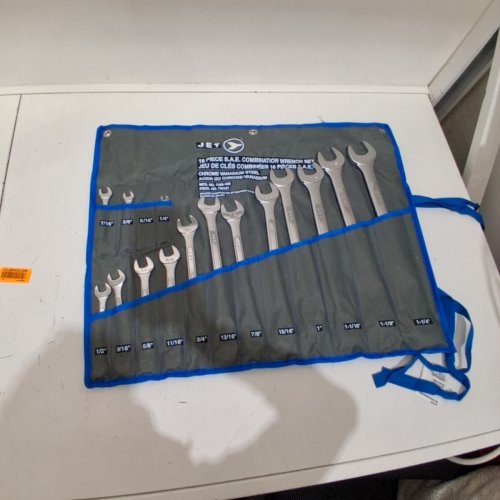 15PC JET TORQUE WRENCH SET AND ORGANIZER, RAISED PANEL COMBINATION, 1/4"- 1-1/4" SIZE, INDUSTRIAL STRENGTH CHROME VANADIUM, INCLUDED POUCH - CHROME (MODEL: 700121/CWS-16S). image 2