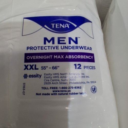 48PK MEN'S TENA OVERNIGHT MAX ABSORBENCY PROTECTIVE UNDERWEAR - XXL - WHITE image 3