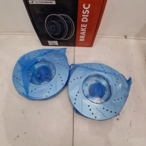 2PC A-PREMIUM DRILLED SLOTTED FRONT BRAKE DISCS - FITS 2016 - 2024 MAZDA CX-5 (ITEM: BRS45094) image 4
