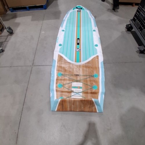 NIPHEAN INFLATABLE PADDLE BOARD SET WITH PUMP, PADDLE, AND CARRYING BAG -10FT6" - COOL MINT/WOOD (MODEL: SUPNP320-10A) image 2