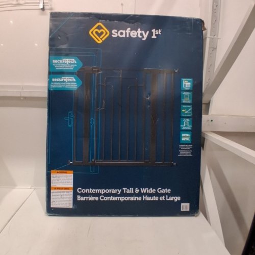 SAFETY 1ST CONTEMPORARY TALL & WIDE GATE WITH SECURETECH - 29"-47" X 36" - BLACK (MODEL: GA176CBLKF2) image 2