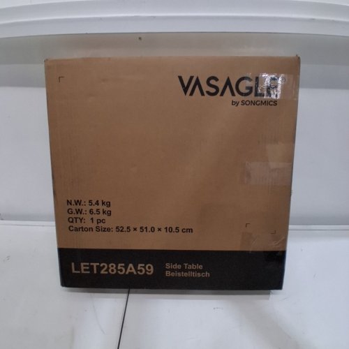 VASAGLE ROUND 2-TIER SIDE TABLE - 17.5" X 21.5" - GOLD/MARBLE - (MODEL:LET285A59) image 4