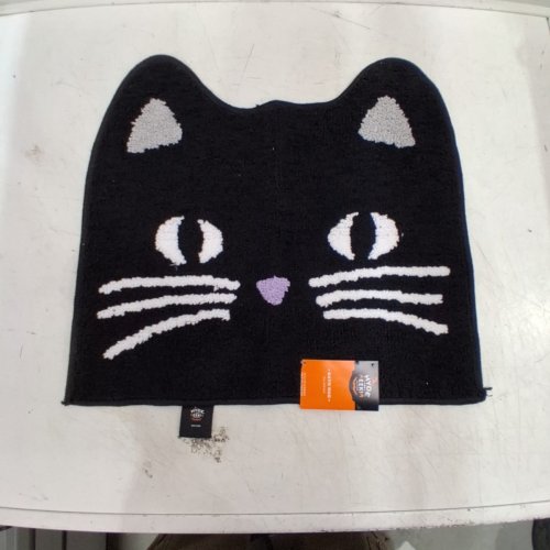 HYDE AND EEK BLACK CAT BATH RUG - 19" X 21" - BLACK image 2