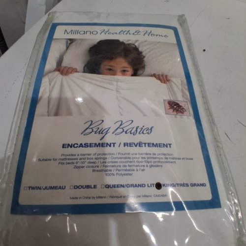 MILANO HEALTH & HOME BUG BASICS MATTRESS ENCASEMENT - KING, FITS BEDS 6" - 10" DEEP - WHITE image 2