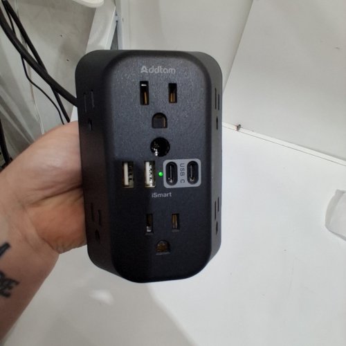 ADDTAM USB WALL TAP POWER STRIP - 10 PORTS - BLACK (MODEL: AD5110) image 2
