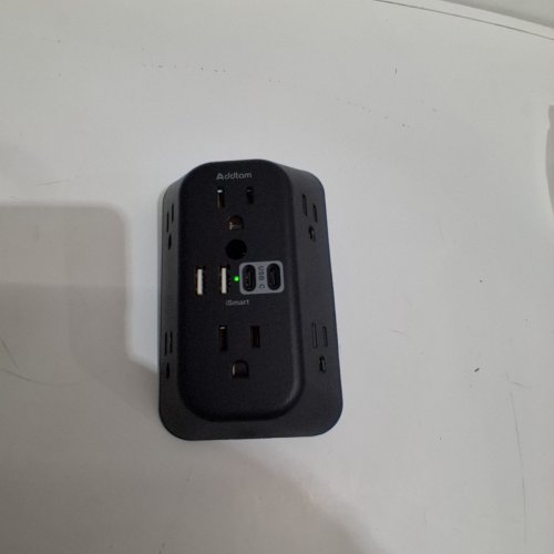 ADDTAM USB WALL TAP POWER STRIP - 10 PORTS - BLACK (MODEL: AD5110) image 3