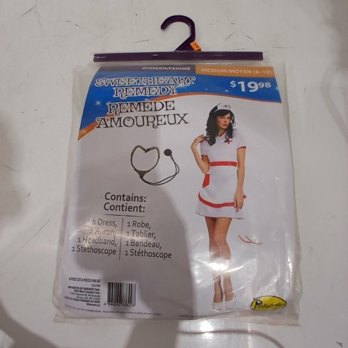 4PC PARTYHOLIC SWEETHEART REMEDY NURSE COSTUME SET - MEDIUM (8-10) - WHITE / RED (STYLE: 12279M) image 2