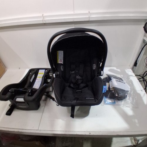 GRACO SNUGRIDE 35 LITE LX INFANT CAR SEAT - 4-35LBS CAPACITY - GOTHAM FASHION BLACK/GREY (MODEL: 2143034) image 3