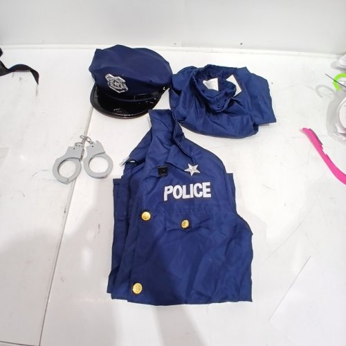 4PC KIDS PARTYHOLICE POLICE OFFICE COSTUME - MEDIUM (8/10) - BLUE/BLACK image 2