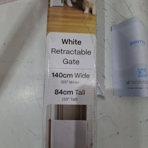 PERMA CHILD SAFETY WHITE RETRACTABLE GATE - 33" X 55" - WHITE (MODEL: 3115) image 2