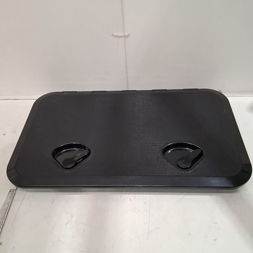 MARINE DECK ACCESS HATCH LID WITH LOCK HANDLES - 24" X 14" - BLACK image 2