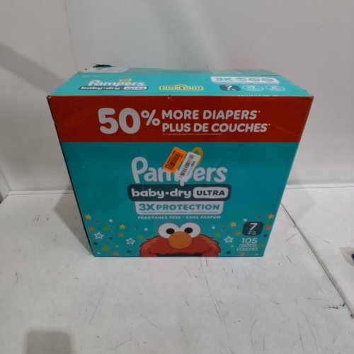 105PK PAMPERS BABY DRY ULTRA 3X PROTECTION DIAPERS- SIZE 7 image 3