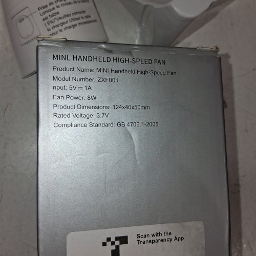 STORM MINI HANDHELD HIGH-SPEED FAN - 4000 MAH - WHITE (MODEL: ZXF001) image 4