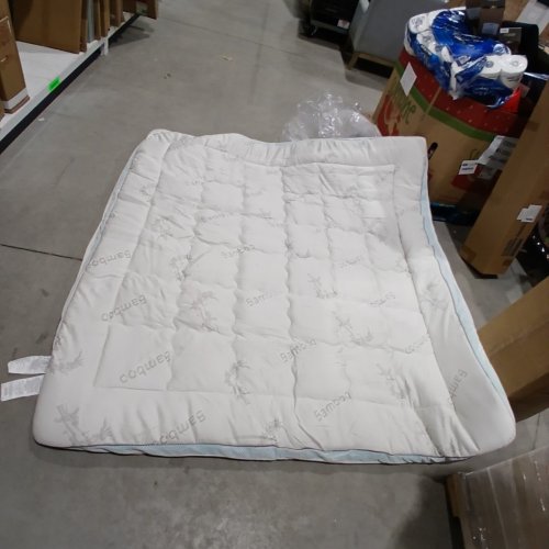 BEDLORE WASHABLE BAMBOO MATTRESS TOPPER WITH DEEP POCKETS FOR 6" TO 15" - 76" X 80" - WHITE (MODEL: QTB1P-2405CG-Q) image 3