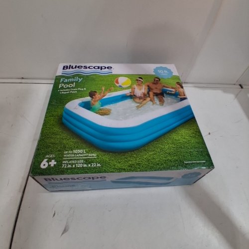 PLAY DAY 3-RING INFLATABLE FAMILY POOL- 10FT X 6FT - BLUE/WHITE (MODEL: KB053000) image 4