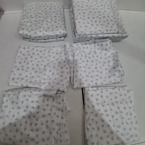 6PC SLUMBER CHILL COOLING BED SHEET SET - QUEEN- WHITE/BLUE FLORAL (MODEL: 1796335) image 2