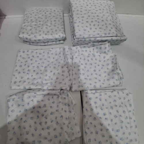 6PC SLUMBER CHILL COOLING BED SHEET SET - QUEEN- WHITE/BLUE FLORAL (MODEL: 1796335) image 3