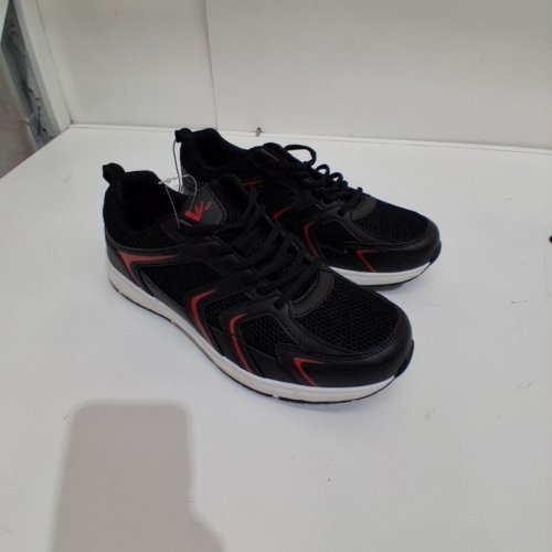 MEN'S ATHLETIC WORKS LACE UP RUNNING SHOES - SIZE 10 - BLACK/RED (STYLE: 16JETY21) image 2