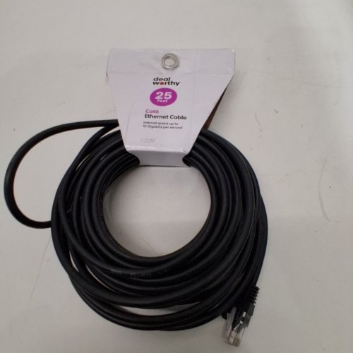 DEALWORTHY CAT6 ETHERNET CABLE - UP TO 10GBPS - 25FT - BLACK image 3