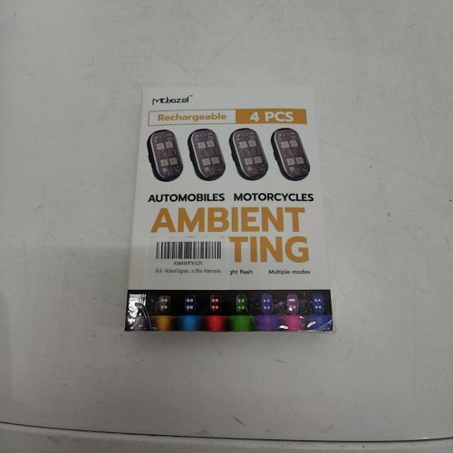 4PK MCBAZEL WIRELESS RECHARGEABLE LED STROBE LIGHT LAMP BEADS WITH REMOTE CONTROL - 8 COLOURS - BLACK (MODEL: MT-060069) image 3