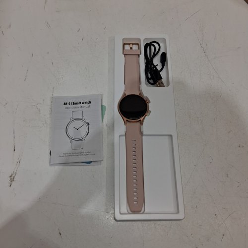 UNISEX FITPOLO SMART WATCH FITNESS TRACKER - 1.32” AMOLED TOUCHSCREEN, BLUETOOTH CALL, 24/7 HEART RATE, SPO2 MONITOR, STEP COUNTING, SLEEP TRACKING, IP68 WATERPROOF, FOR ANDROID, IPHONE - PINK (MODEL: AR-01) image 3
