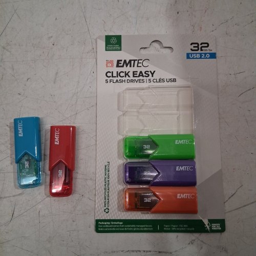 5PK EMTEC USB 2.0 FLASH DRIVES - 32GB EACH - ASSORTED COLORS (MODEL: B110) image 3