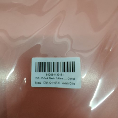 10PK VIVIN PLASTIC FOLDERS WITH CLEAR FRONT POCKET AND 3 PRONGS - ORANGE image 3