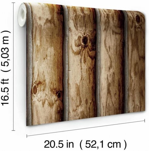 ROOMMATES CABIN LOGS PEEL AND STICK WALLPAPER - 20.5" X 16.5FT (MODEL: RMK11308WP) image 2