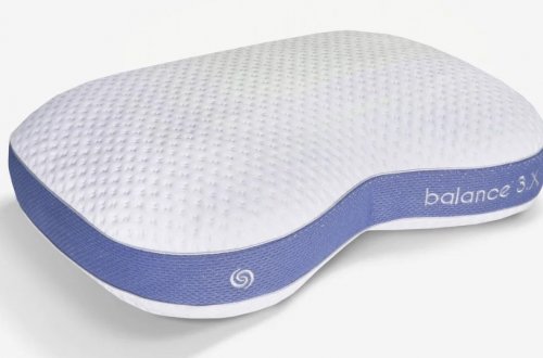 BEDGEAR 3.X BALANCE CUDDLE CURVE PERFORMANCE PILLOW - 31" X 22" X 7.5" - WHITE/BLUE image 2