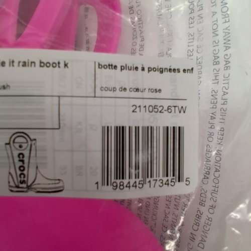 KID'S UNISEX CROCS HANDLE IT RAIN BOOTS - J2 - PINK (STYLE: 211052-6TW) image 2