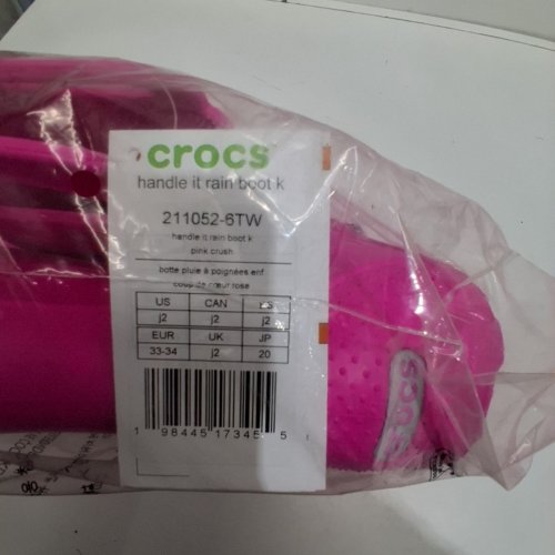 KID'S UNISEX CROCS HANDLE IT RAIN BOOTS - J2 - PINK (STYLE: 211052-6TW) image 4