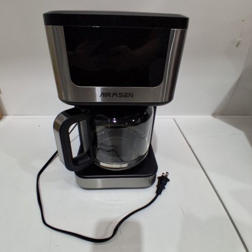 AIRMSEN PROGRAMMABLE DRIP COFFEE MAKER WITH TOUCHSCREEN - 14-CUP - 73OZ TANK - BLACK/STAINLESS STEEL (MODEL: ‎HR-CM306) image 3