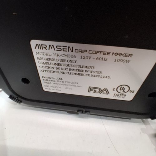 AIRMSEN PROGRAMMABLE DRIP COFFEE MAKER WITH TOUCHSCREEN - 14-CUP - 73OZ TANK - BLACK/STAINLESS STEEL (MODEL: ‎HR-CM306) image 10