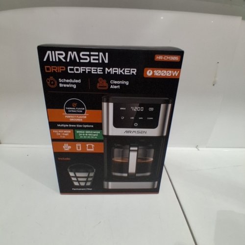 AIRMSEN PROGRAMMABLE DRIP COFFEE MAKER WITH TOUCHSCREEN - 14-CUP - 73OZ TANK - BLACK/STAINLESS STEEL (MODEL: ‎HR-CM306) image 11