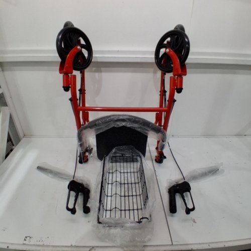 MEDLINE GUARDIAN BASIC STEEL ROLLATOR WALKER WITH 8'' WHEELS - RED (MODEL: MDS86860ERS8) image 2