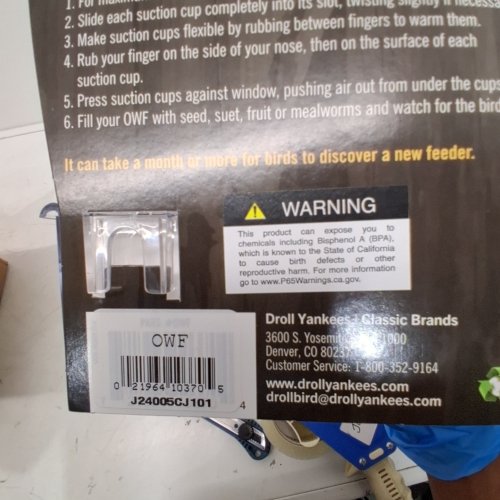 DROLL YANKEES OBSERVER WINDOW FEEDER - 0.5LBS CAPACITY- CLEAR (MODEL: OWF) image 2