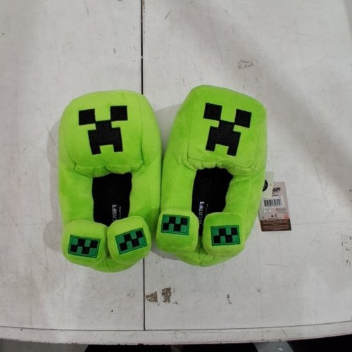 KIDS MINECRAFT CREEPER SLIPPERS - SIZE 4-5 - GREEN (STYLE: CRAFTW26) image 3