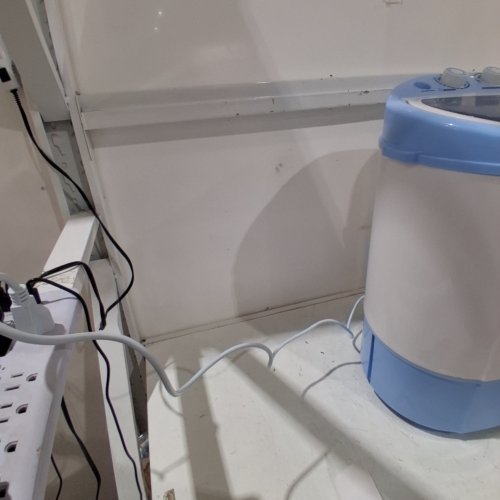 PYLE PURE CLEAN 2-IN-1PORTABLE WASHING MACHINE WITH WASHER & DRYER - 7.7LBS / 3.3LBS CAP - WHITE/BLUE (MODEL: PUCWM22) image 2