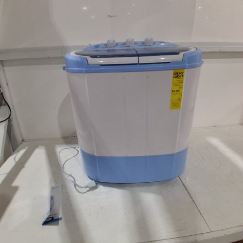 PYLE PURE CLEAN 2-IN-1PORTABLE WASHING MACHINE WITH WASHER & DRYER - 7.7LBS / 3.3LBS CAP - WHITE/BLUE (MODEL: PUCWM22) image 3