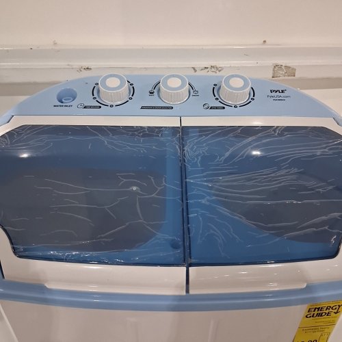 PYLE PURE CLEAN 2-IN-1PORTABLE WASHING MACHINE WITH WASHER & DRYER - 7.7LBS / 3.3LBS CAP - WHITE/BLUE (MODEL: PUCWM22) image 5