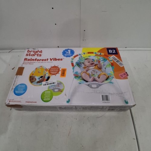 BABY BRIGHT STARTS NO SLIP BOUNCER SOOTHING VIBRATIONS INFANT SEAT - RAINFOREST VIBES - MULTICOLOUR - (MODEL: 12227-ES) image 3