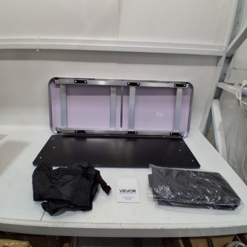 VEVOR FOLDING TABLE FOR BAR/TRADE SHOWS/HOME - 38" X 34" X 15" - 110LB CAP - BLACK/SILVER - (MODEL: DX9930) image 2