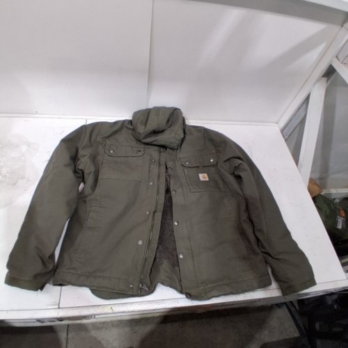MENS CARHARTT SHERPA LINED BARTLETT JACKET - LARGE - MOSS GREEN - (STYLE:103826) image 2