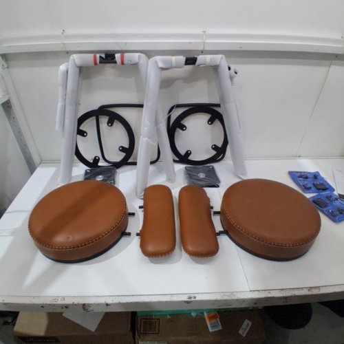 2PK VASAGLE EKHO COLLECTION FAUX LEATHER BAR CHAIR STOOLS - 39" - 260LBS CAP - BROWN (MODEL: LBC889K01V2) image 2